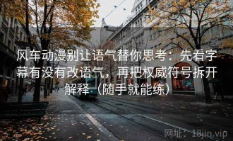 风车动漫别让语气替你思考：先看字幕有没有改语气，再把权威符号拆开解释（随手就能练）