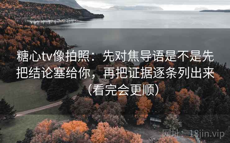 糖心tv像拍照：先对焦导语是不是先把结论塞给你，再把证据逐条列出来（看完会更顺）